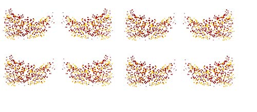 Beauty Tats 4 You, 6.75"X 4" American Made Temporary Freckle Tattoos For Festivals, Raves, Parties, Camping. - (Flashy Red, Gold, Orange - Set Of 4) #TOP1