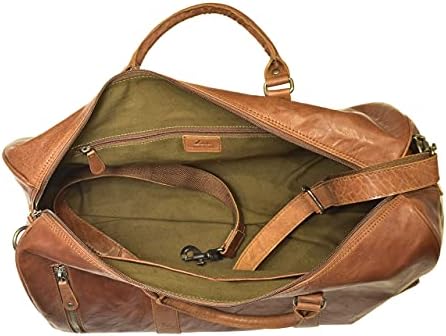 Zinda Genuine Leathers Travel Overnighter Duffel Bag Luggage Weekender Large Gym Bag Unisex (Cognac) 4 Zinda Genuine Leathers Travel Overnighter Duffel Bag Luggage Weekender Large Gym Bag Unisex (Cognac)