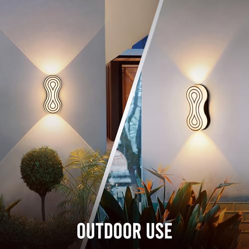 Image of Gesto 7W Waterproof Led Wall Light for Home Decoration - Up Down 2-Way LED Wall Lamp | IP65 Outdoor Fancy Wall Lights for Balcony,Gate,Elevation,Garden,Patio | Decorative Wall Mount Light -Pack of 2