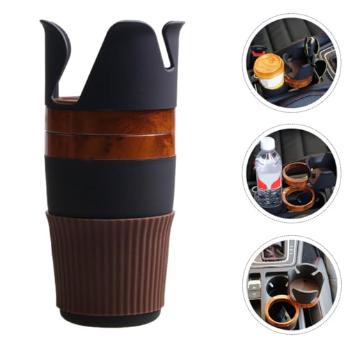 Support de téléphone et porte gobelet voiture rotatif double boissons en abs silicone noir