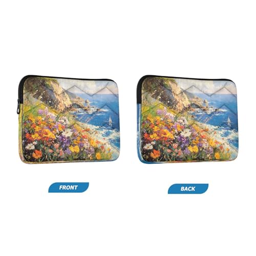 Funda para portátil con diseño de flores, compatible 13-14 pulg miniatura 2