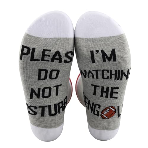 TSOTMO 2 Pairs Football Socks Please Do Not Disturb Im Watching The B Socks Football Team Gift (Bengals socks)