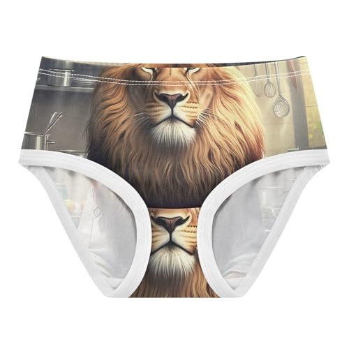 Funny Lion Realistic Print Girls Underwear Toddler 2t Cotton Panties for Girl Stylish Briefs Girls Undies