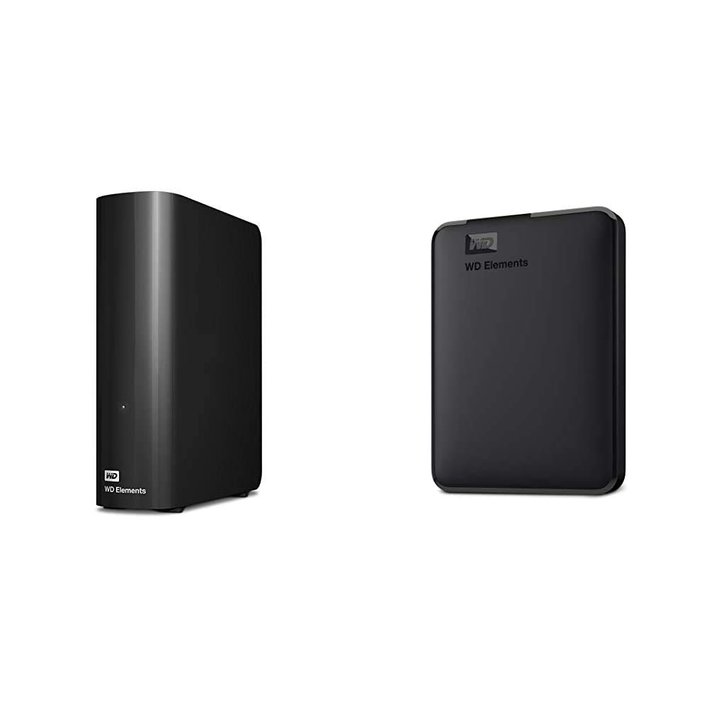 WD 6TB Elements Desktop Hard Drive, USB 3.0 - WDBWLG0060HBK-NESN & Portable External Hard Drive, USB