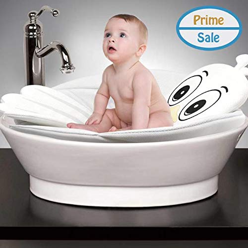 Baby Bath Cushion Sink Bather, Soft Quick Drying Bathtub Mat for Infant Bathing Tub Support, Machine Washable for 0-9 Months Newborn, Cute Eagle