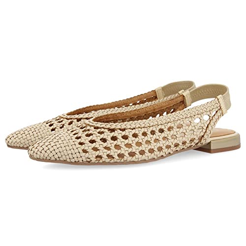 GIOSEPPO Ballerine Intrecciate in Pelle di Colore Nero per Donna Guatavita, Biancaneve, 41 EU