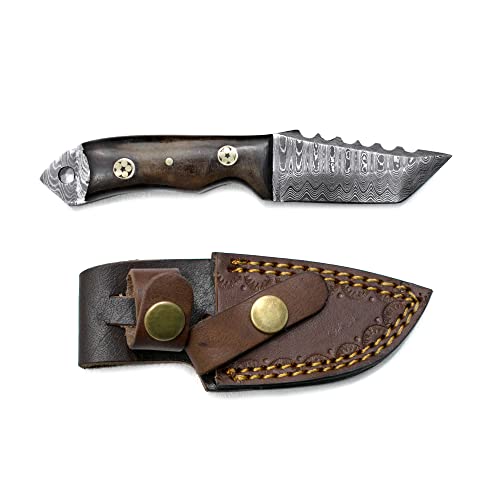 Wild Turkey Handmade Collection Full Tang High Carbon Steel Fixed Blade Knife w/Leather Sheath (1823CW)