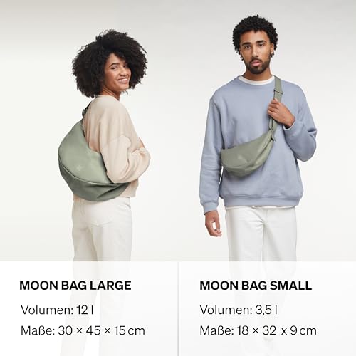 GOT BAG Crossbody Moon Bag | Halbmond Handtasche Wasserabweisend | Stylische Umhängetasche mit verstellbarem Gurt (bass, small)