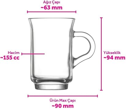 LAV Ada 6-Piece Tea Cup with Handle