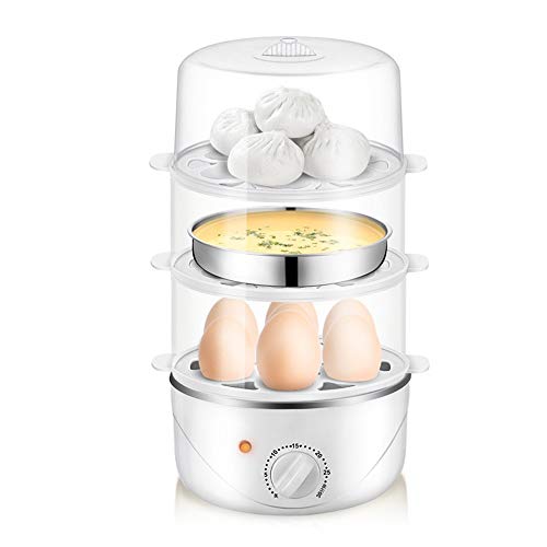S.N Electric Cooker Boiler for Hard or Soft Boiled, Poached, Omelets and Steamed Foods with Auto Shut Off Feature and 3 Tiered, 21 Eggs Capacity