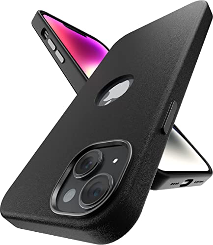 Image of Vaku Luxos Lexza for iPhone 14 Case Cover, Premium Leather, Military-Grade Protection, Slim, Thin Compatible with iPhone 14 Back Cover - Black