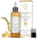 RV Organica Vitamin E Oil Skin 35,000 IU – 100% Pure & Natural | Cold Pressed Tocopherol Vitamin e Oil for Face, Hair, Nails & Body | Moisturizer for Dry Skin & Scalp | 120ml
