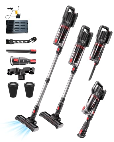 ASKGIFT Cordless Stick Vacuum Cleaner with Anti-Tangle Brush Head 46-Minute Runtime High-Power Suction Rechargeable Battery Lightweight Design Ideal for Carpets Hard Floors & Pet Hair Removal