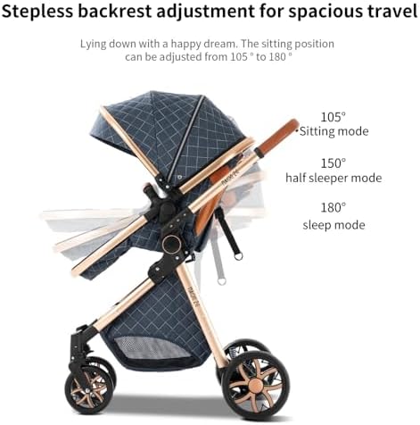 2-in-1 Lightweight Baby Travel System Stroller,Blue - 3