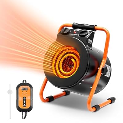 VEVOR Greenhouse Heater with Thermostat, 1500W Fast Heating with Overheat Protection, 2-Speed Setting Small Grow Tent Heater, Electric Portable Heater Fan for Green House, Flower Room, Workplace