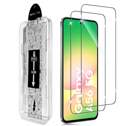 Aerku Verre Trempé Pour Samsung Galaxy A56 5G, Dépoussiérage Automatique, HD Transparent, Sans Bulles, Dureté 9H, Résistant aux Rayures, Protection écran...