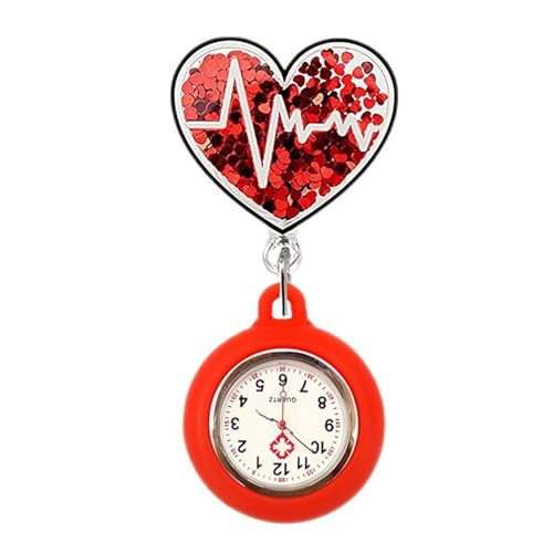 液体砂ナース胸バッジ拡張可能なストラップ時計と金属クリップ付き医療スタッフ用のスタイリッシュなプロフェッショナル砂タイマー付き格納式ホルダー