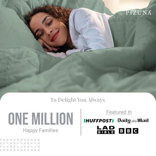 Pizuna Pure Combed Cotton Emperor Duvet Cover Sets Seafoam Sage - Image 2