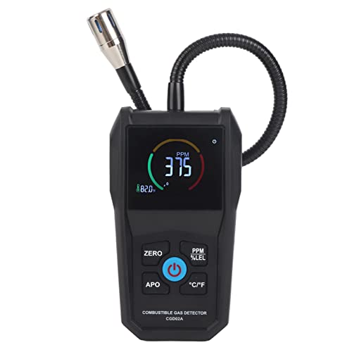 Depisuta Gas Leak Detector, 50‑50000PPM Combustibles Gas Leak Tester with Flexible Probe, LCD Display Screen Combustibles Gas Detector for Home, RV, Industrial Use