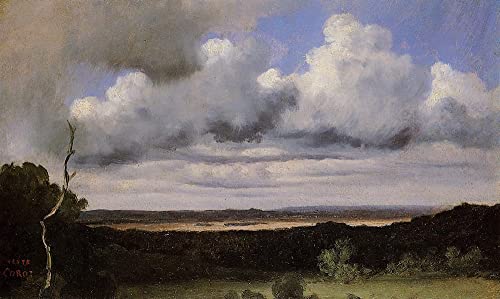 Toile Tempête de Fontainebleau par Corot - Impression murale salon 60x90cm