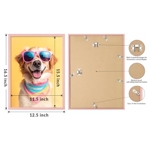 Image of LaVie Home 12x16 Picture Frame for Wall Display, 12x16 Pink Picture Frame with HD Plexiglas, 12 x 16 Poster Frame 1 Pack, Display Frame for Vertical or Horizontal, Classic Collection