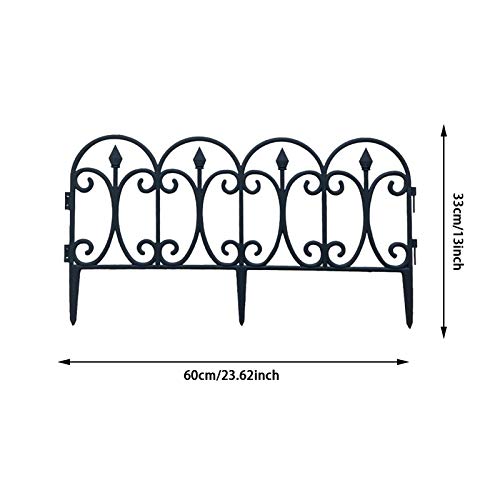 Cerca de jardim, pacote com 5 painéis decorativos de plástico à prova de ferrugem para paisagismo, c