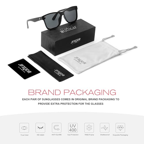 Image of Men's Polarized Sunglasses, Square Rubber Frame Carbon Fiber Temple Fishing Driving Sun Glasses UV Protection RFS8205