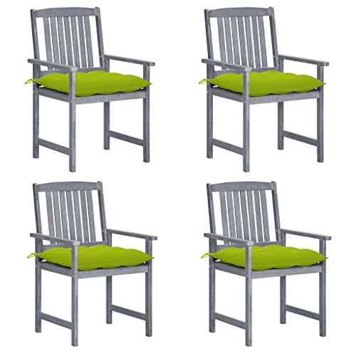 Chaise de jardin en bois résistante aux intempéries dossier haut 4 pièces - 2