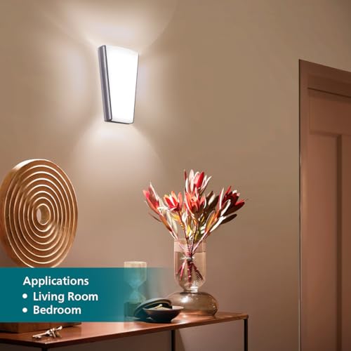 Image of Philips 12W 3 Colours in 1 Decorative Wall Light | Neos Silver Scene Switch Wall Light for Decoration | Colour : Tunable White, Pack of 4
