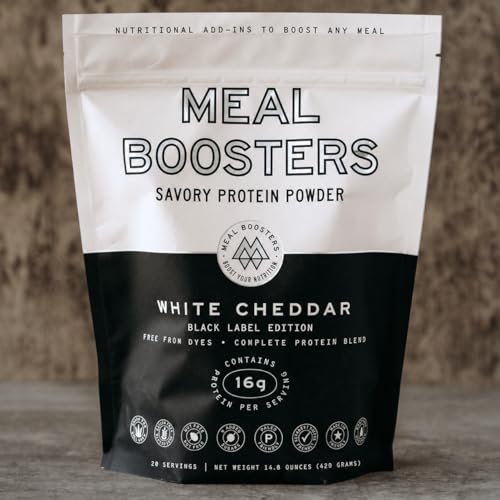 Meal Boosters Savory Protein Powder Supplement | 1520g Complete Protein Meal Enhancer for Cooking & Prep | Collagen Peptides for Gut Joint & Support | Keto Friendly Gluten Free (White Cheddar)