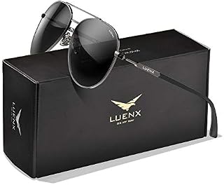 LUENX Aviator Sunglasses Polarized for Men Women uv 400 Protection with case 60
