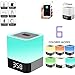 Produktbild Nachttischlampe mit Lautsprecher, Bluetooth, tragbar, kabellos, mit Touch-Steuerung, Wecker, MP3-Player, Tischlampe, Farbe wechselt das Nachtlicht für das Schlafzimmer