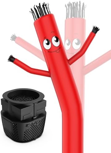 Puligoth Inflatable Tube Man with Blower: 6 FT Tall Wacky Waving Inflatable Tube Guy for Outdoor Decoration with Mini Blower Fan, for Mall Opening, Business Advertising (RED)