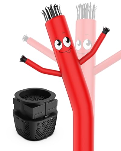 Puligoth Inflatable Tube Man with Blower: 6 FT Tall Wacky Waving Inflatable Tube Guy for Outdoor Decoration with Mini Blower Fan, for Mall Opening, Business Advertising (RED)
