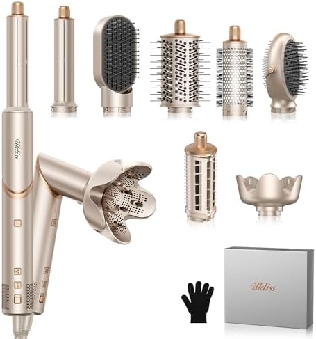 Ukliss 8 in 1 Hair Dryer Brush & Multi Hot Air Styler–Foldable 11...