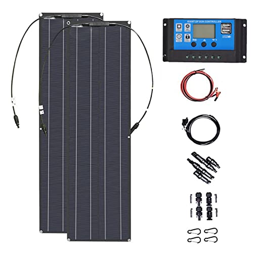 awallow Monokristallines 600-W-Solarmodul-Kit mit 40-A-Laderegler, Krokodilklemme und Anschlusskabeln für Yacht, Boot, Wohnmobil, Kabine, 12-V-Batterieladung,B Cover