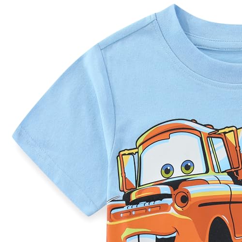 Image of Disney Cars Boys Short Sleeve T-Shirt and Shorts Set for Toddler Little to Big Kids