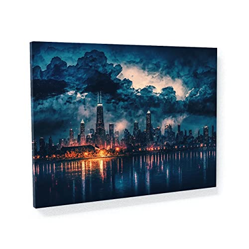 Sense Canvas City Usa Chicago 29 - Stampa artistica da parete, decorazione per la casa, 48 x 36 / 3,8 cm