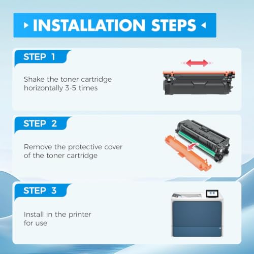 Image of 213A Toner Cartridge 4-Pack Set with Chip Replacement for HP 213A 213X W2130X W2130A Compatible for HP Color Laserjet Enterprise 5700dn MFP 5800dn 6700 6701dn 6800 6801dn Laser Printer Ink Black Color