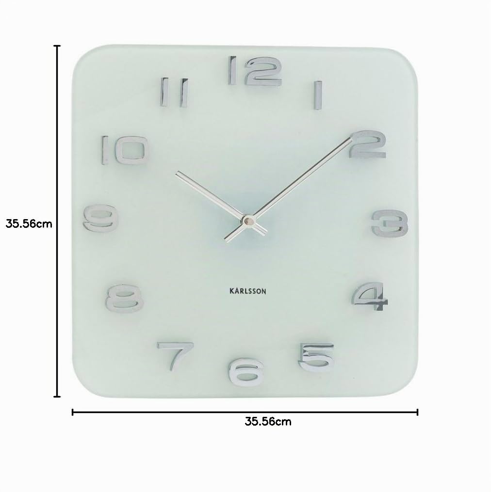 Karlsson KA4399 Orologio da Muro, Vintage, Bianco, white, eckig