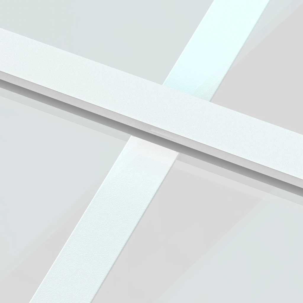Drzwi przesuwne białe 102,5 x 205 cm ze szkła hartowanego i aluminium z przezroczystym szkłem, grubość szkła 5 mm, do wnętrz, skrzydło drzwi z linią ozdobną, montaż z zestawem okuć