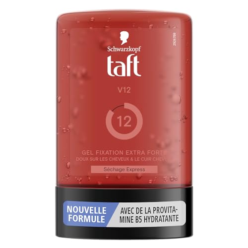 Taft - Schwarzkopf - Gel Tube Coiffant - Gel V12 - Séchage Express - Fixation Extra Forte - Doux sur les cheveux et le Cuir Chevelu - Sans Effet Collant -...