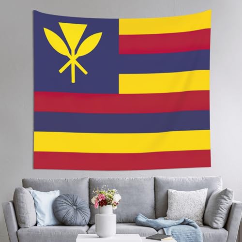 Grand drapeau du royaume d'Hawaï tapisserie murale EdWal en tissu résistant de 152x130 cm