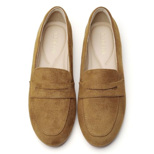 Image of Tilocow Women's Loafers Penny Loafers for Women Comfortable Round Toe Flats Fashion Work Dressy Shoes