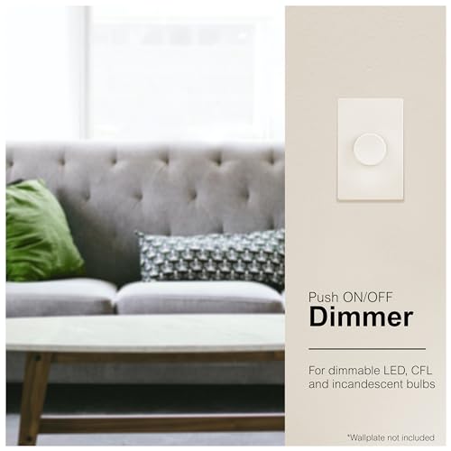 Ge 18021 Single Pole Rotating Dimmer Switch, Rotate On/Off, Use With Dimmable Led, Cfl, And Incandescent Bulbs, Includes Two Knob Colors, Ul Listed, White/Light Almond thumb #6