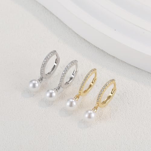 Dainty Huggie Hoop Earrings with Dangle for Women, Solid 925 Sterling Silver Small Huggie Earring with Drop Charms Jewelry Gift for Her4