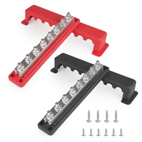 600A Heavy Duty Power Distribution Block with Cover 8 x 3/8