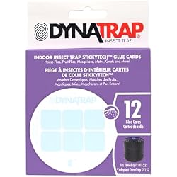 Dynatrap Official Replacement StickyTech Glue Cards for Dynatrap DT152 Indoor Insect Trap and Killer – Catches and Kills Fruit Flies, Gnats, Moths, Mosquitoes & Other Flying Insects, 21523 - 12 Pack