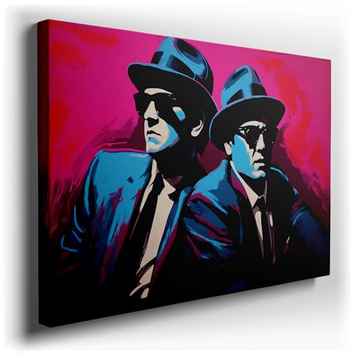 Canvas for Living room. Brothers in Blues: A Striking Digital