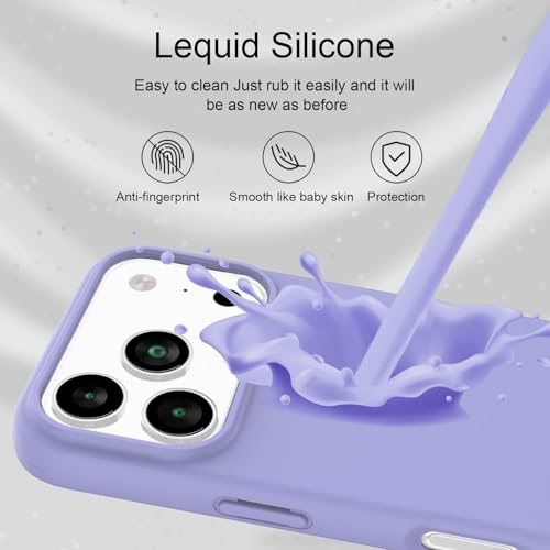 Image of Back Cover Compatible with iPhone 17 Pro Max Case Liquid Silicone Full Protection Shock Proof Back Cover for iPhone 17 Pro Max (Purple)